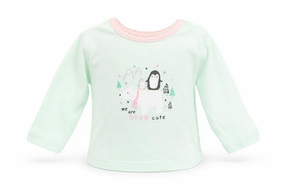 Front view of Primark Baby Green jumper, size 0-3, Months