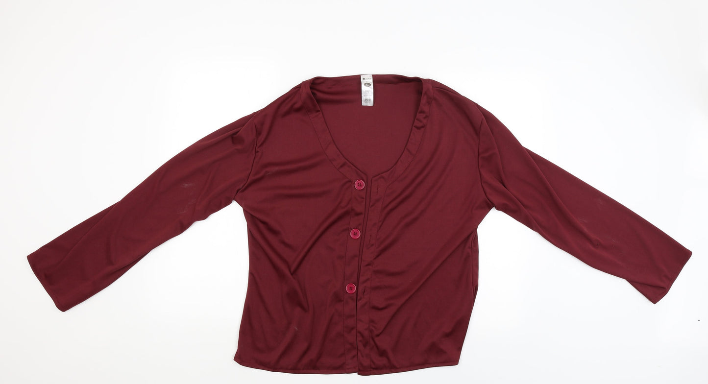 Smiffys Womens Red   Basic Button-Up Size XL