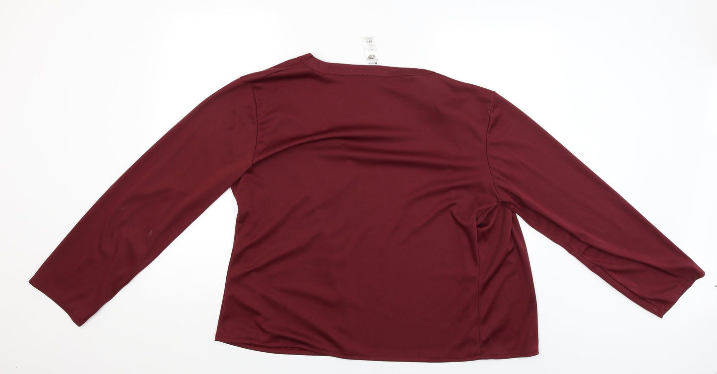 Smiffys Womens Red   Basic Button-Up Size XL
