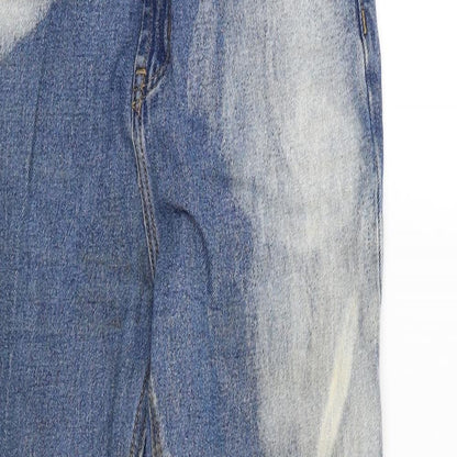 Womens UK Size 8 MOMOKROM Regular Fit Straight Blue Jeans