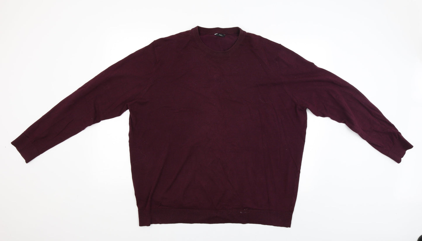 Womens UK Size 2XL M&Co Red Pullover Jumper