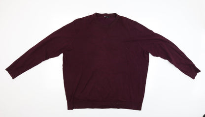 Womens UK Size 2XL M&Co Red Pullover Jumper
