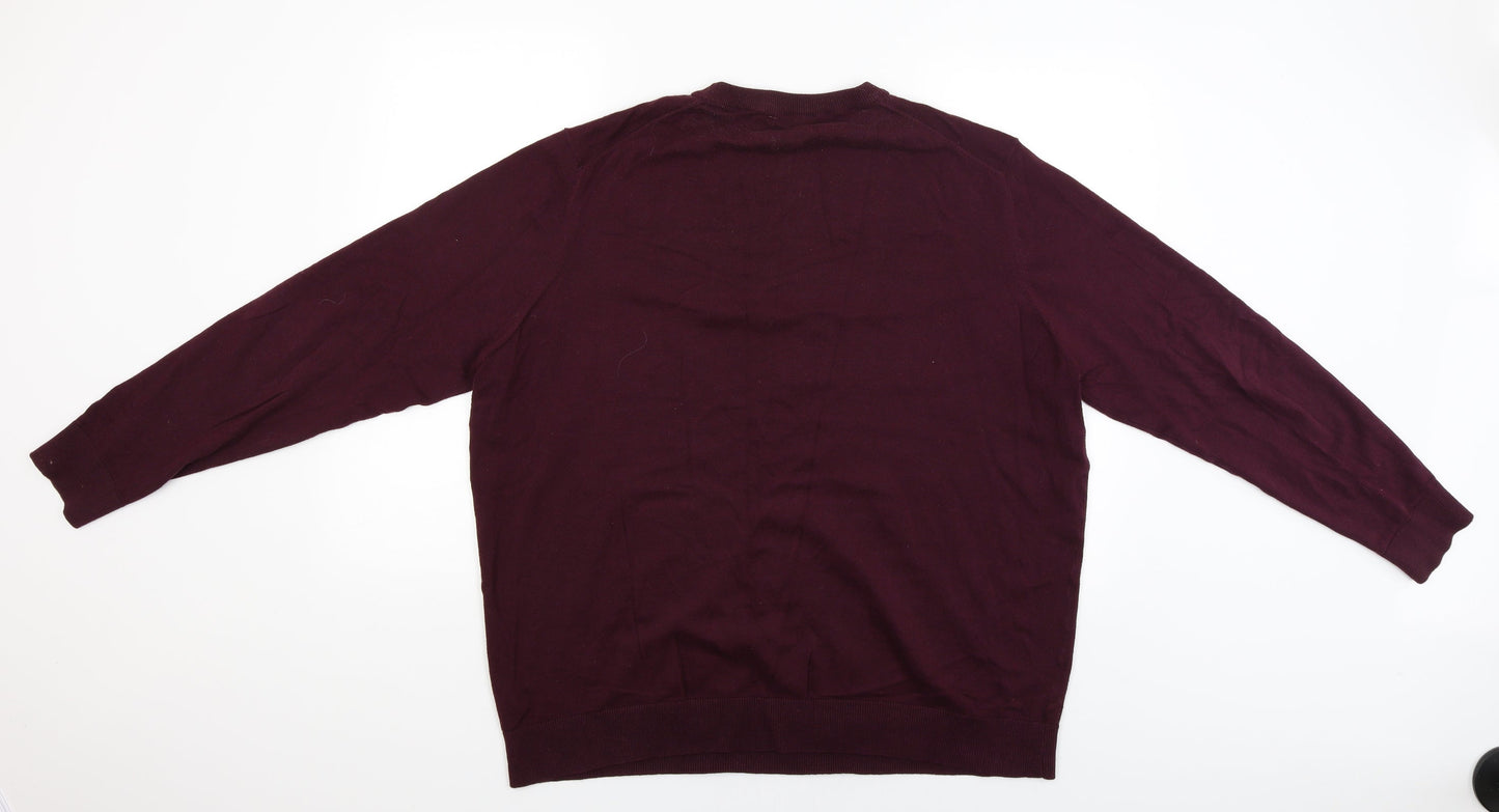 Womens UK Size 2XL M&Co Red Pullover Jumper