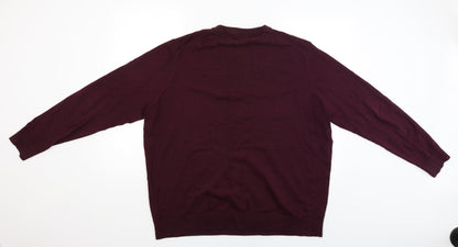 Womens UK Size 2XL M&Co Red Pullover Jumper