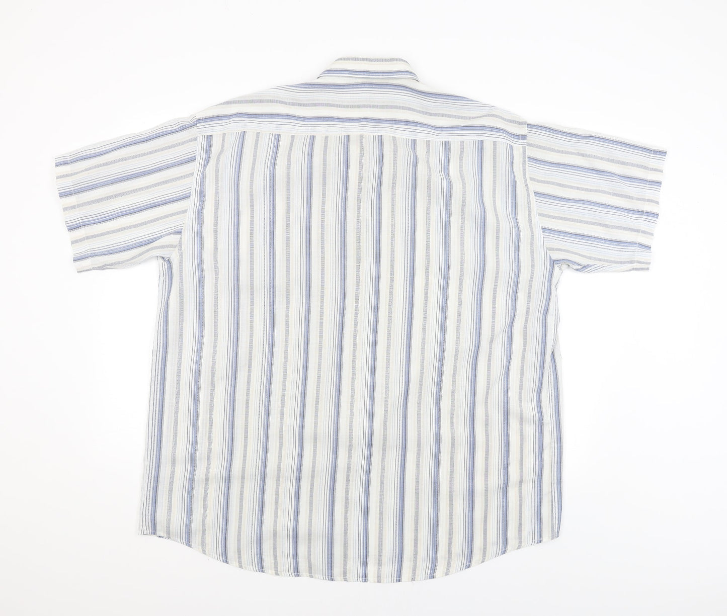 Rich brother Mens White Striped   Button-Up Size 17.5
