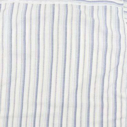 Rich brother Mens White Striped   Button-Up Size 17.5