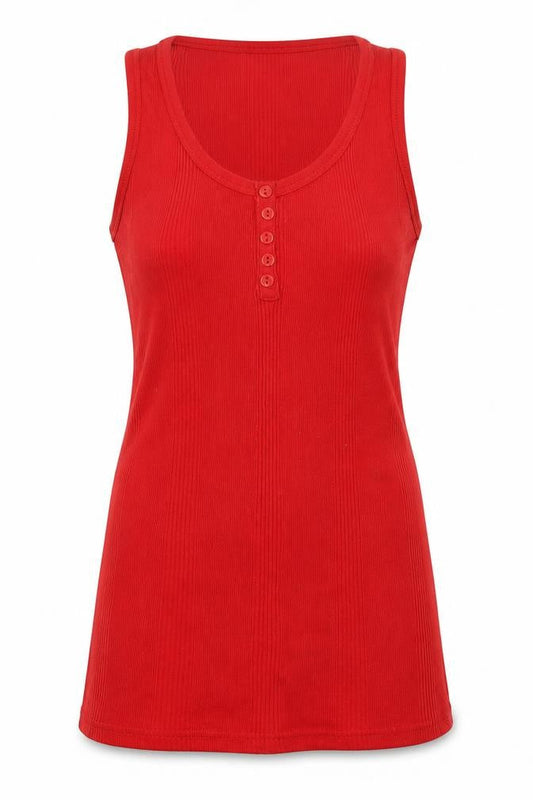 Front view of Originals women’s red tank dress, size UK 12