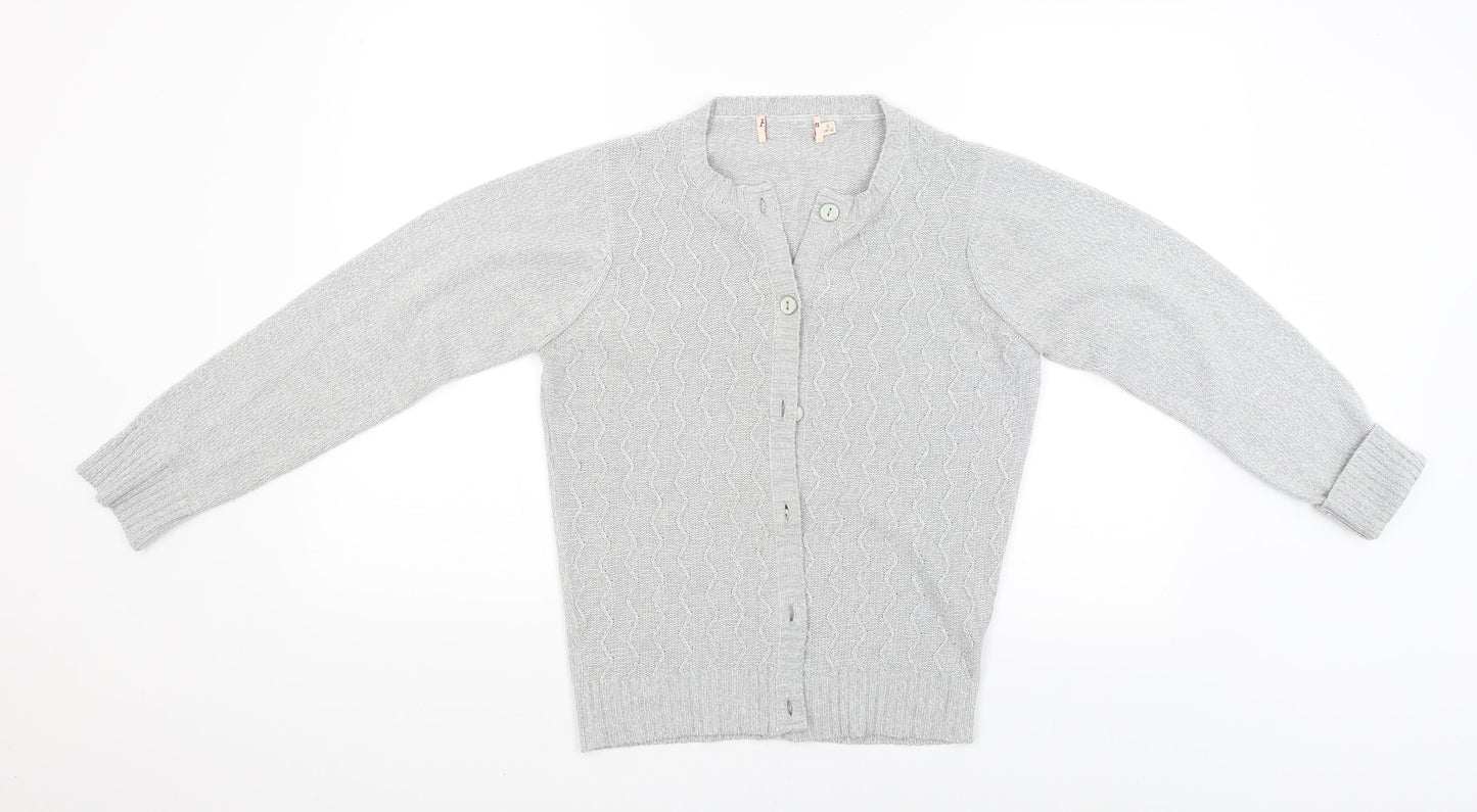 Womens UK Size S Preworn Grey Cardigan Jumper
