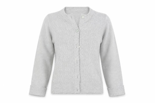 Womens UK Size S Preworn Grey Cardigan Jumper