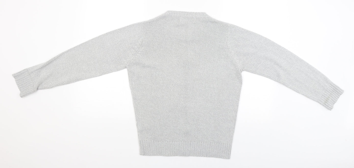 Womens UK Size S Preworn Grey Cardigan Jumper