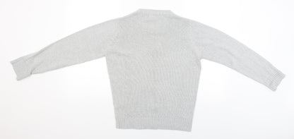 Womens UK Size S Preworn Grey Cardigan Jumper