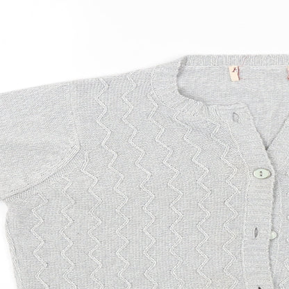 Womens UK Size S Preworn Grey Cardigan Jumper