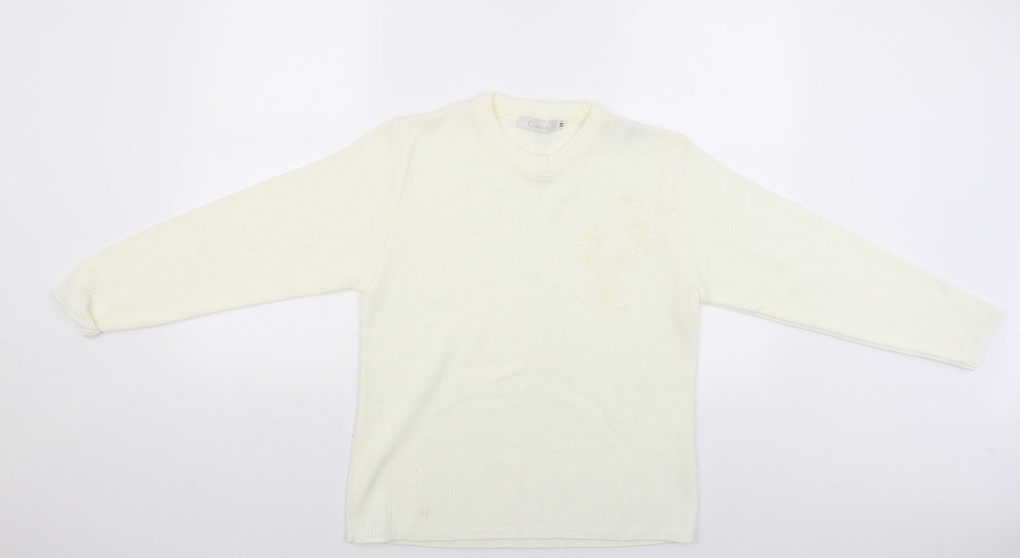 Womens UK Size M Classics Beige Pullover Jumper
