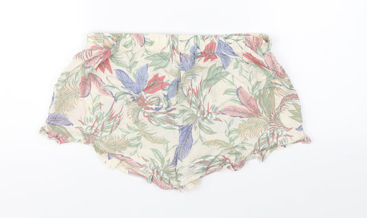 Primark Womens Multicoloured Floral  Hot Pants Shorts Size XS