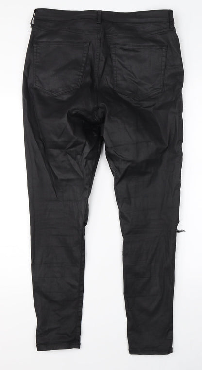 Topshop Womens Black   Straight Jeans Size 34 in L30.5 in