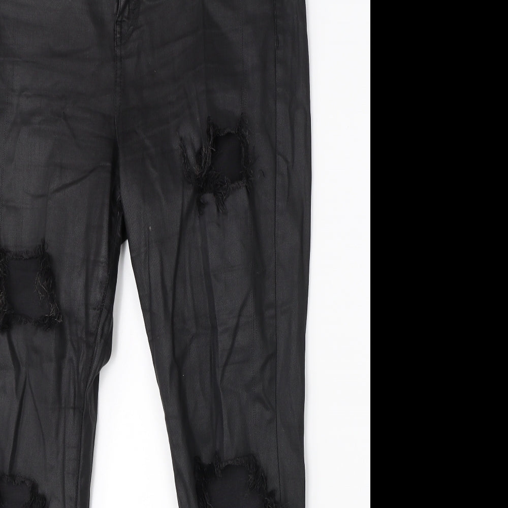 Topshop Womens Black   Straight Jeans Size 34 in L30.5 in