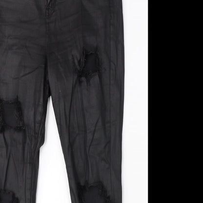 Topshop Womens Black   Straight Jeans Size 34 in L30.5 in