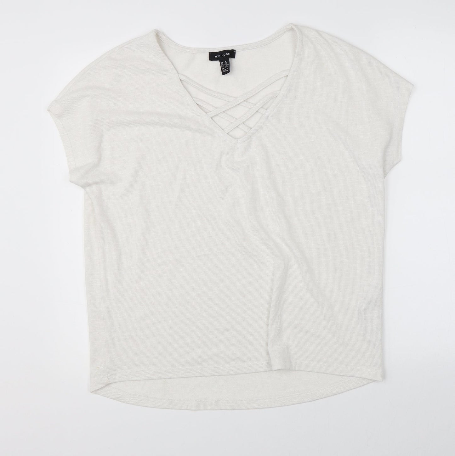 Womens UK Size M New Look White Basic Blouse
