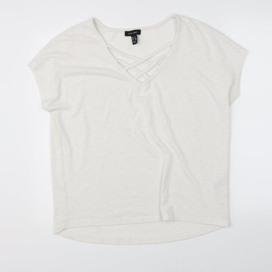 Womens UK Size M New Look White Basic Blouse