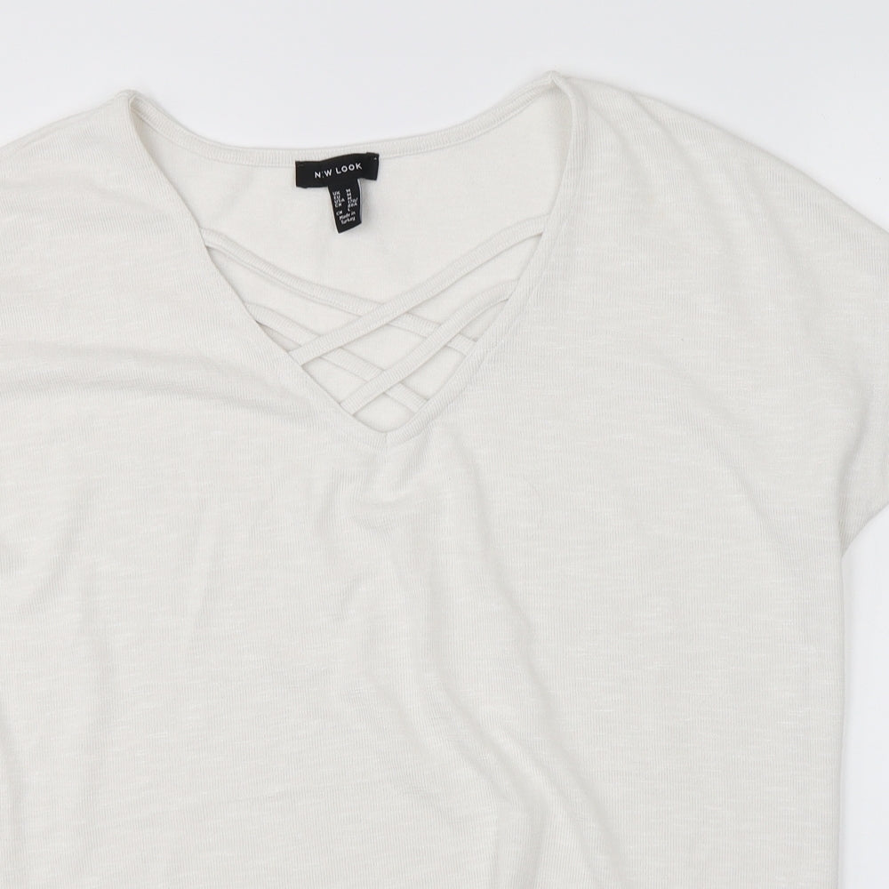 Womens UK Size M New Look White Basic Blouse