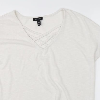 Womens UK Size M New Look White Basic Blouse
