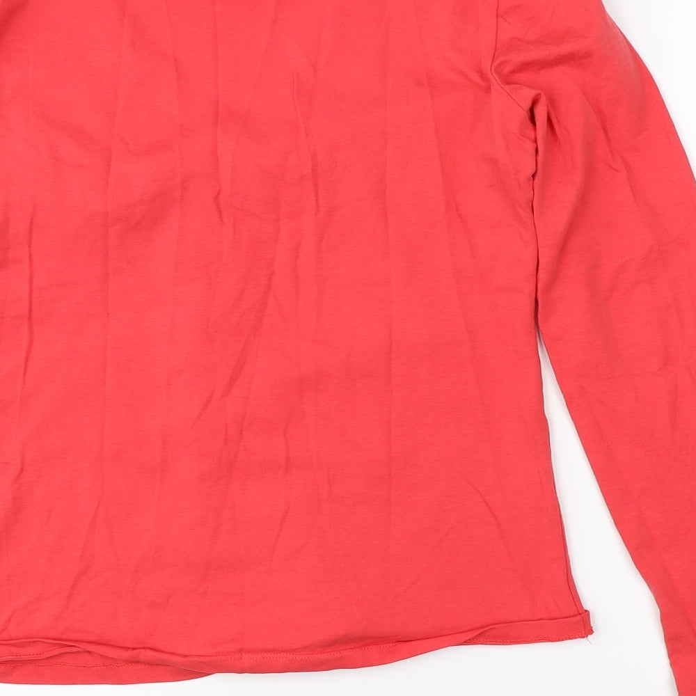 Brand and care label for Laura Ahsley women’s pink jumper, size UK 12