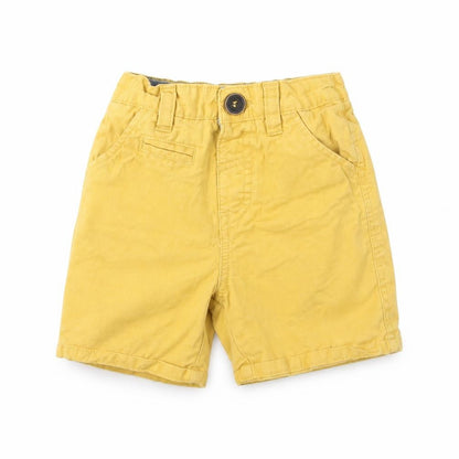 Front view of Tu Baby Yellow Cropped Trousers, size 12-18, Months