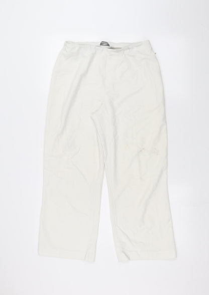 Womens UK Size 12 Marks and Spencer Regular Fit  White Trousers
