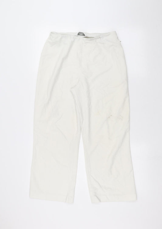 Womens UK Size 12 Marks and Spencer Regular Fit  White Trousers