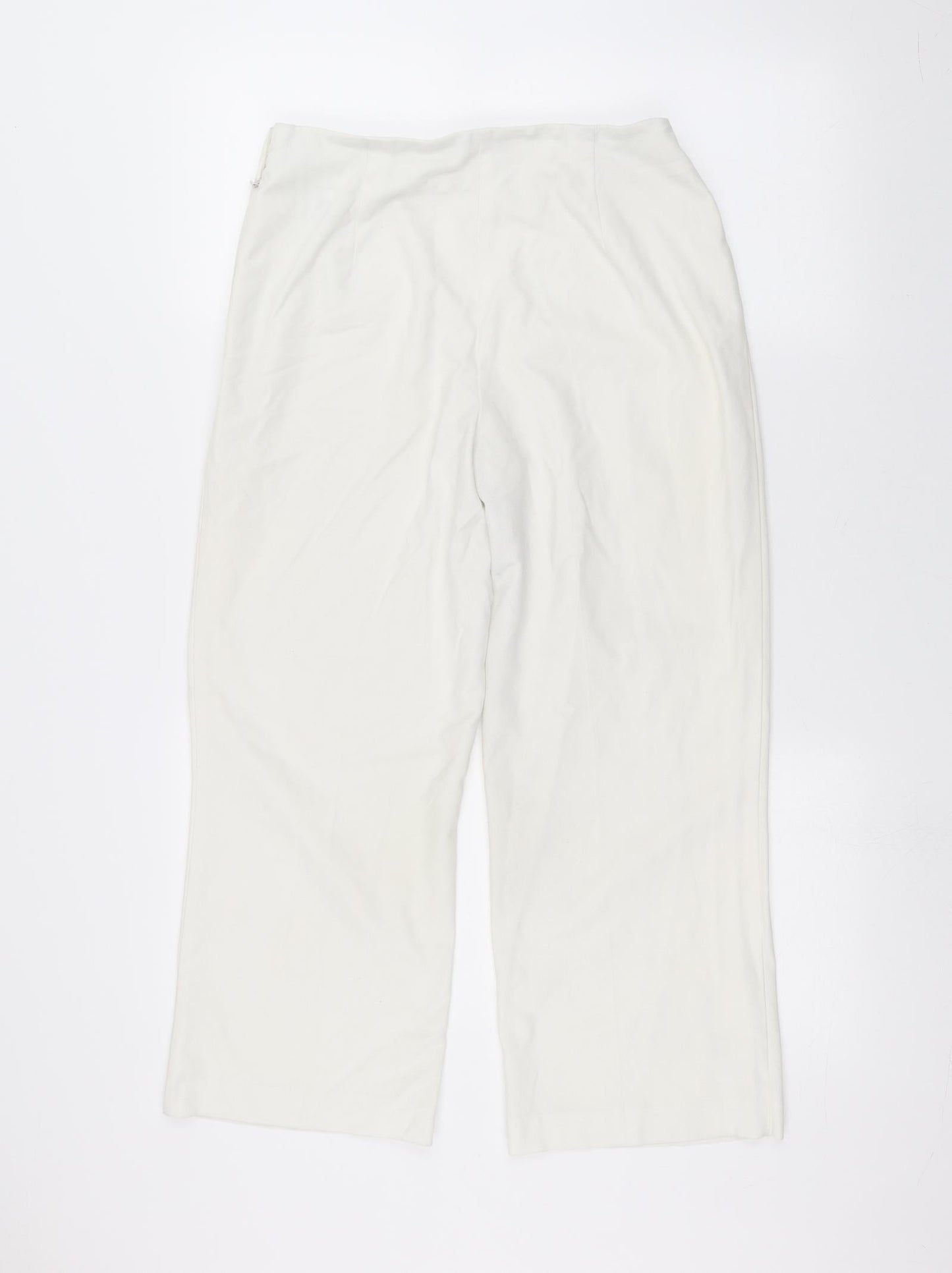 Womens UK Size 12 Marks and Spencer Regular Fit  White Trousers