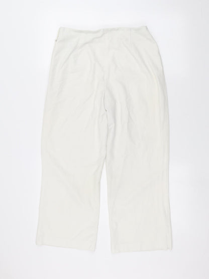 Womens UK Size 12 Marks and Spencer Regular Fit  White Trousers
