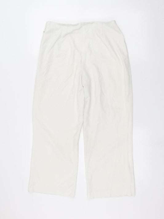 Womens UK Size 12 Marks and Spencer Regular Fit  White Trousers