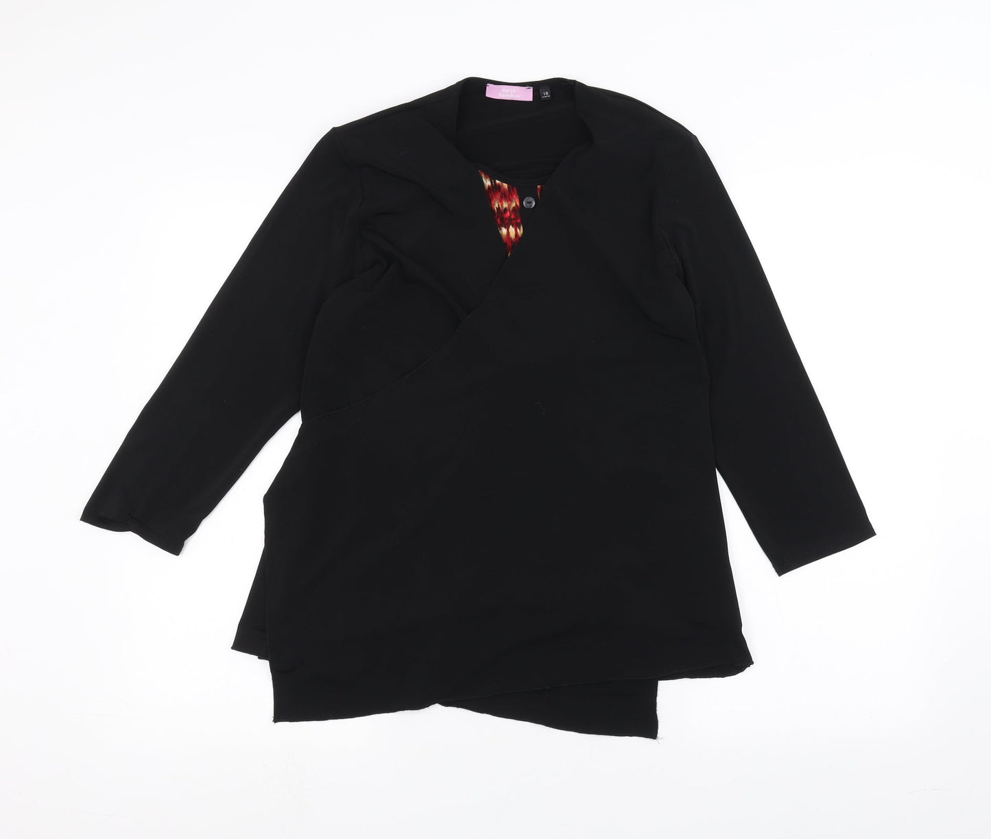Womens UK Size 16 sarah hamilton Black Cardigan Jumper