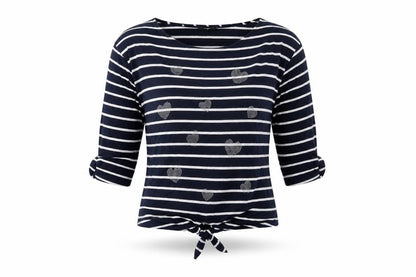 Wallis Womens White Striped  Basic T-Shirt Size S