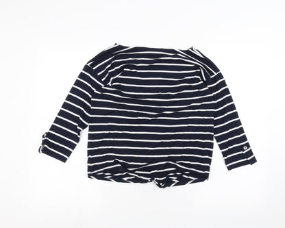 Wallis Womens White Striped  Basic T-Shirt Size S