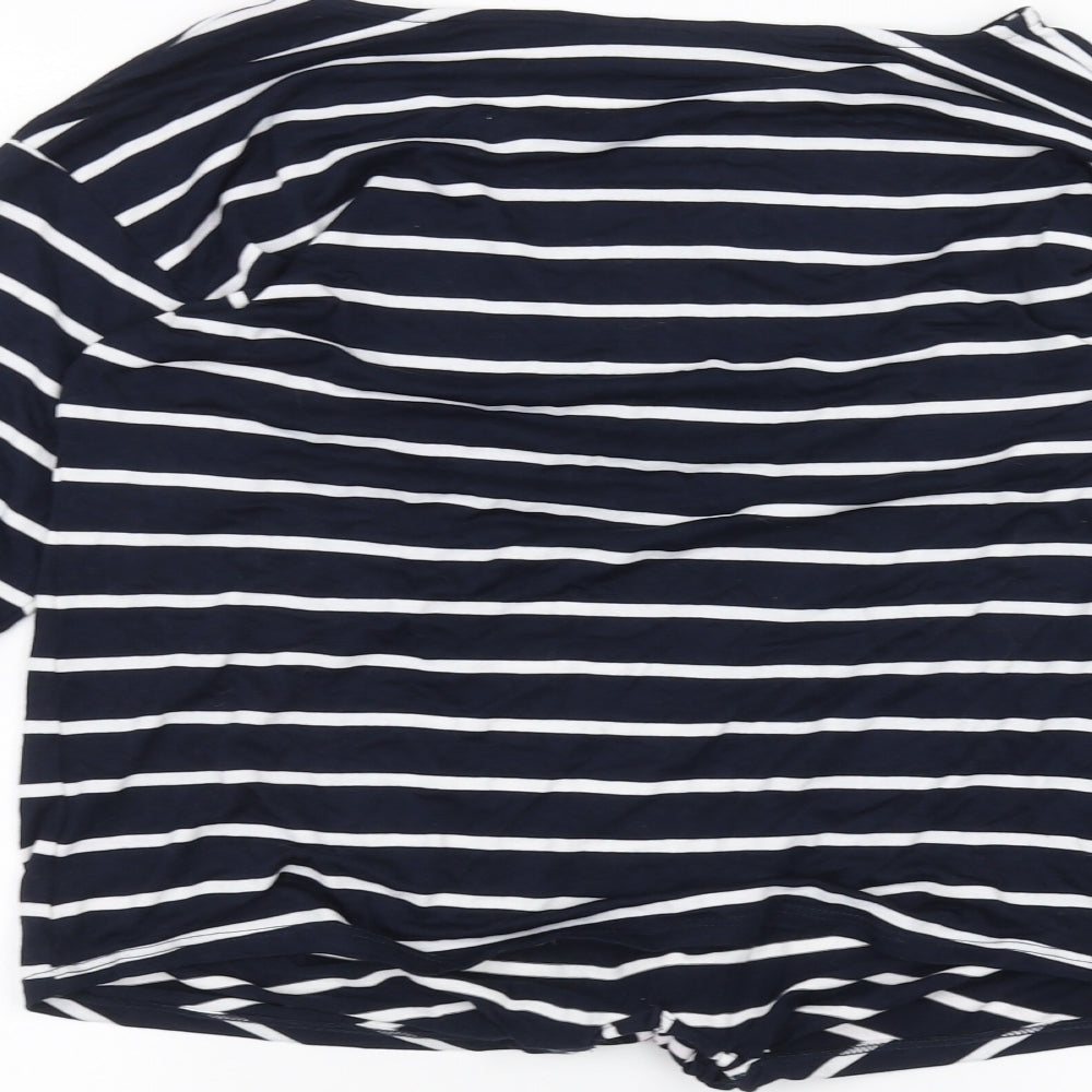 Wallis Womens White Striped  Basic T-Shirt Size S