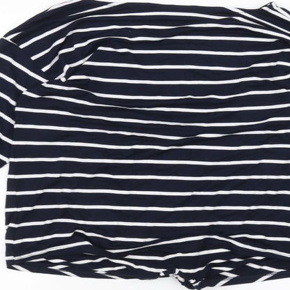 Wallis Womens White Striped  Basic T-Shirt Size S