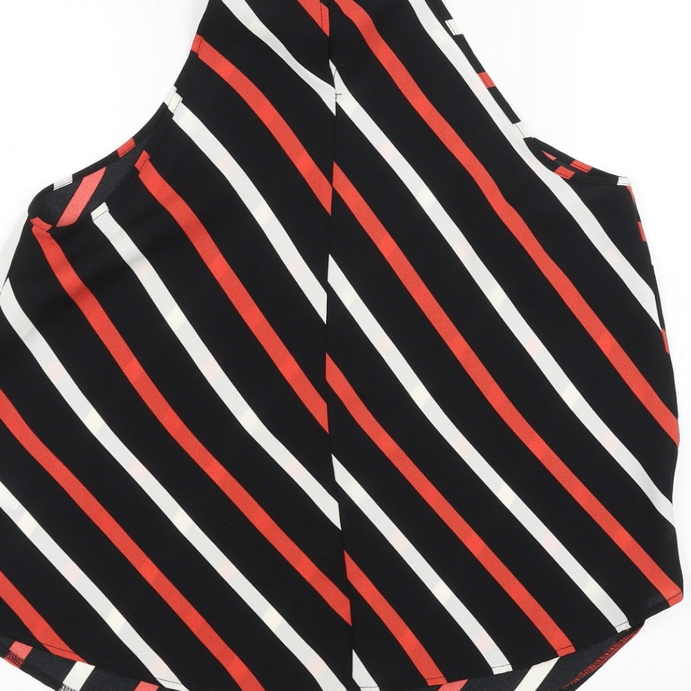 George Womens Black Striped  Basic Blouse Size 8