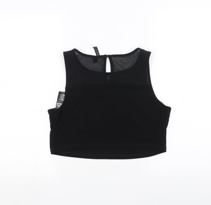 Womens UK Size 12 FOREVER 21 Black Basic T-Shirt