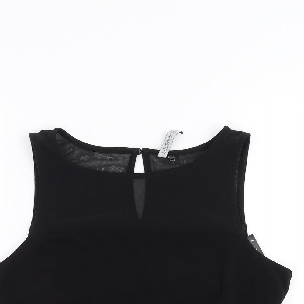 Womens UK Size 12 FOREVER 21 Black Basic T-Shirt