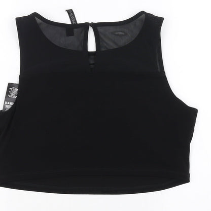 Womens UK Size 12 FOREVER 21 Black Basic T-Shirt