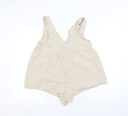 Boohoo Womens Brown   Bodysuit One-Piece Size 10