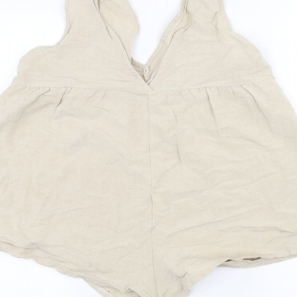 Boohoo Womens Brown   Bodysuit One-Piece Size 10