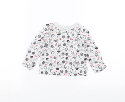 Front view of George Baby Grey Basic T-Shirt, size 6-9, Months - marvel