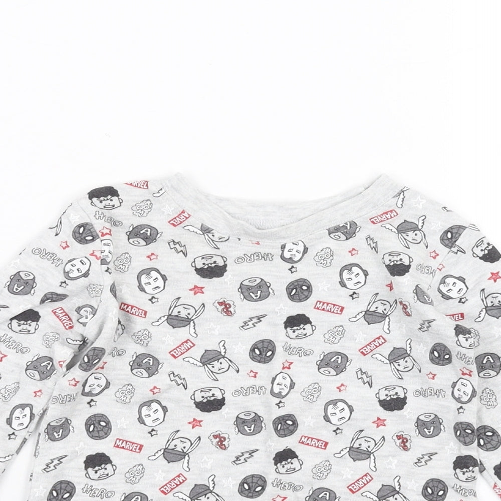 Close-up detail of George Baby Grey Basic T-Shirt, size 6-9, Months - marvel