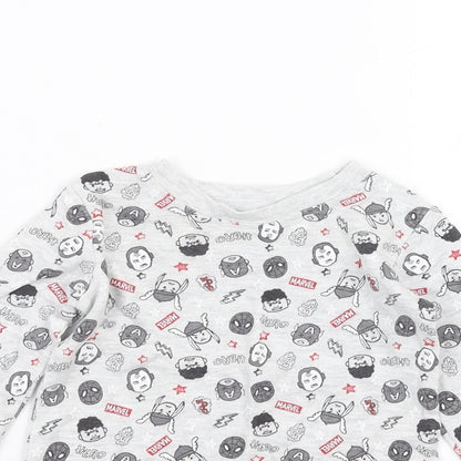 Close-up detail of George Baby Grey Basic T-Shirt, size 6-9, Months - marvel