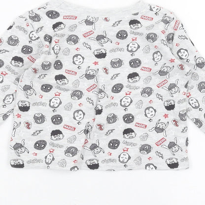 Brand and care label for George Baby Grey Basic T-Shirt, size 6-9, Months - marvel