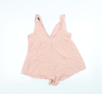 Boohoo Womens Pink   Bodysuit One-Piece Size 10