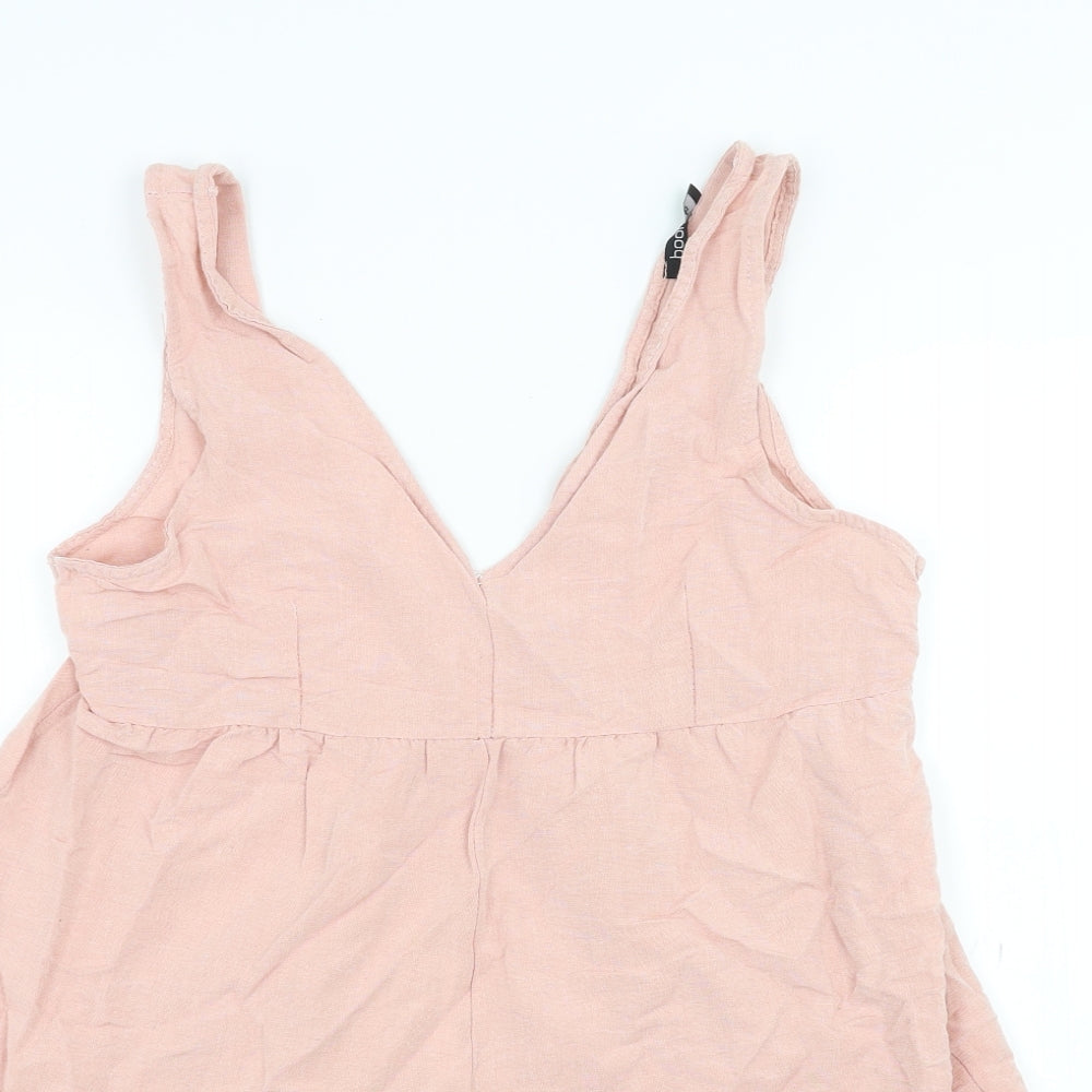 Boohoo Womens Pink   Bodysuit One-Piece Size 10