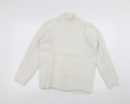 Womens UK Size M Peacocks White Pullover Jumper